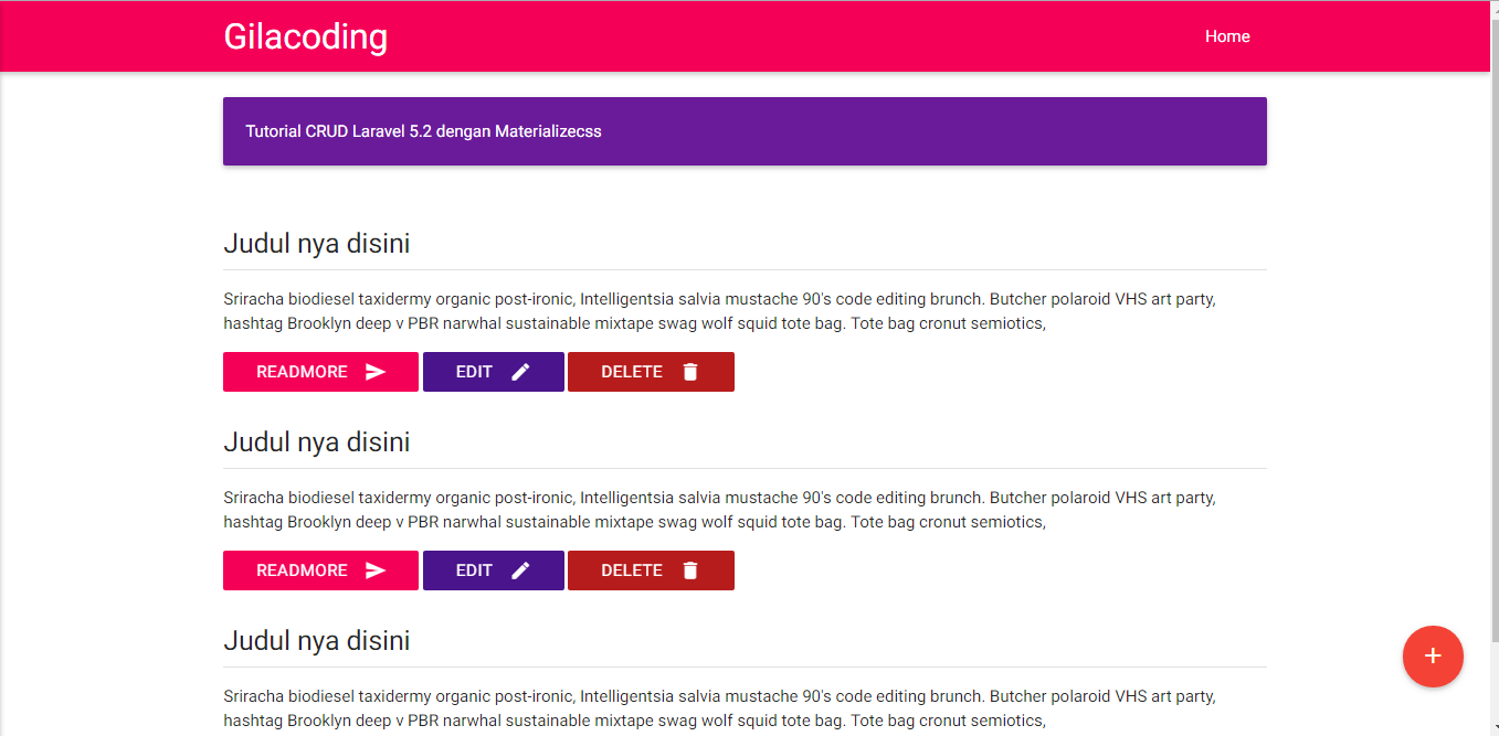 Laravel 5.2 with materializecss